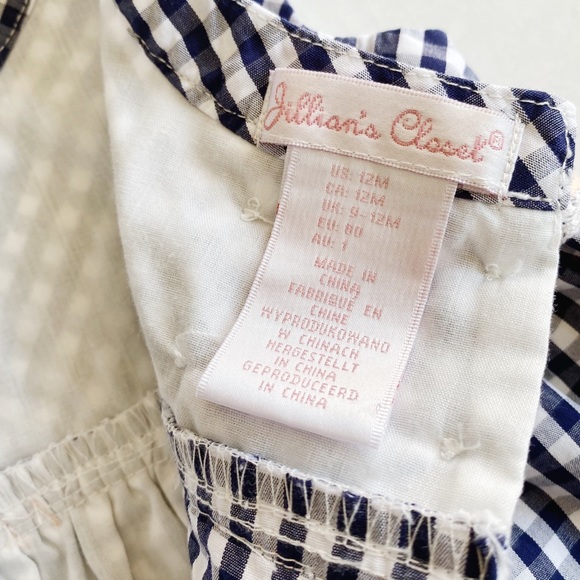 Jillian’s Closet Navy Gingham 12M Tunic Top - Picture 6 of 7